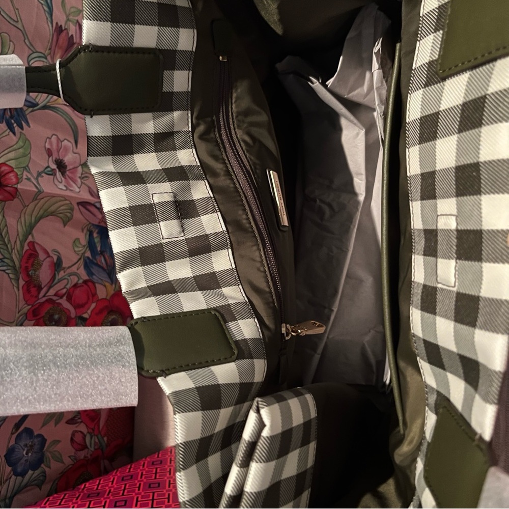 Tory Burch Ella Gingham Tote Bag 🌿🤍 - Picture 11 of 16